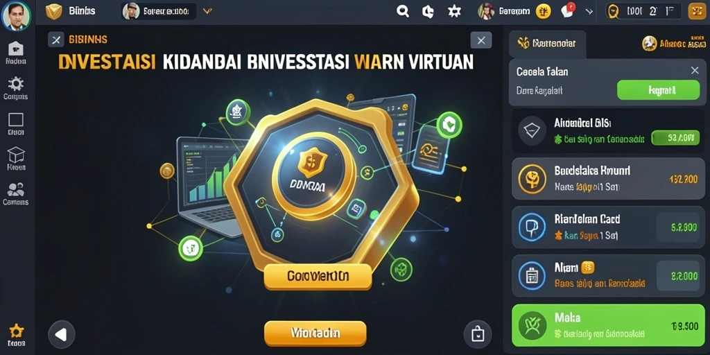 Screenshot menunjukkan tampilan utama yang penuh warna.